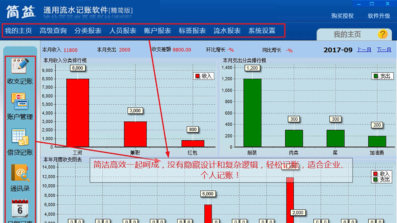 简益通用流水记账软件精简版 6.0-外行下载站