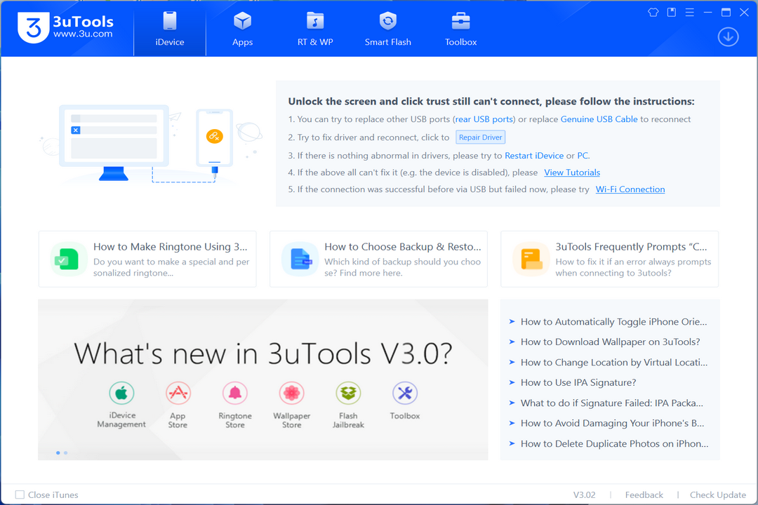 3uTools 3.02.012-外行下载站