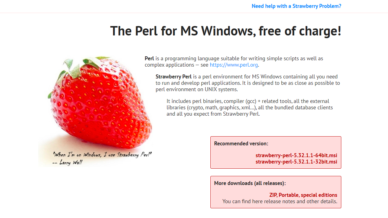 Strawberry Perl 5.32.1001-外行下载站