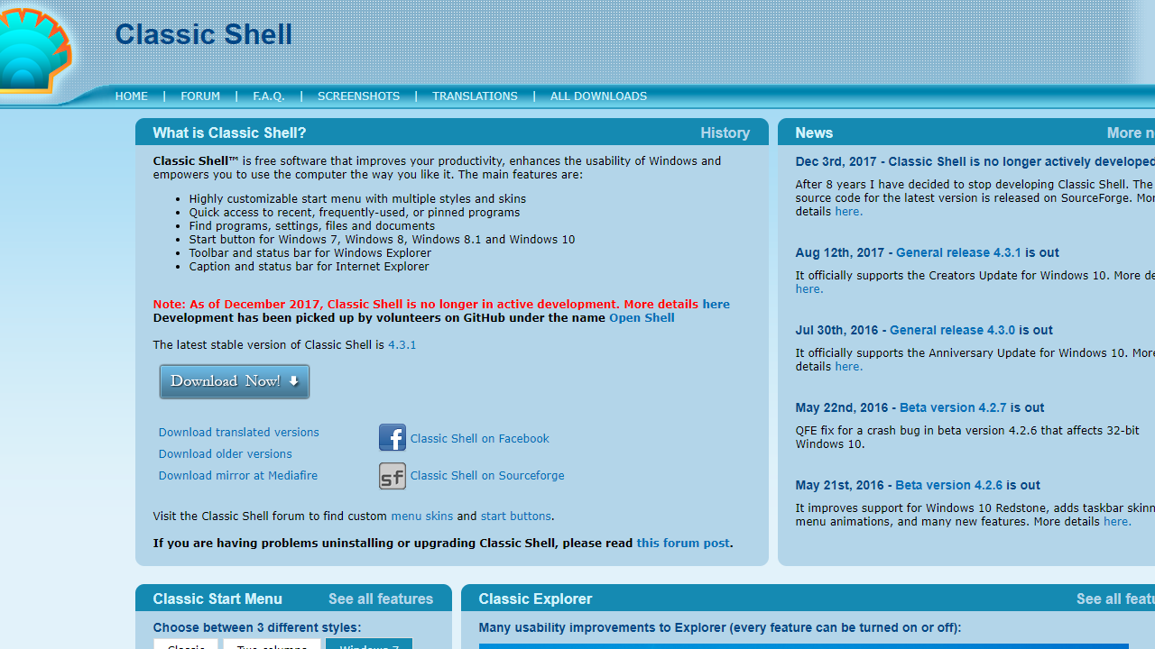 Classic Shell 4.3.1-外行下载站